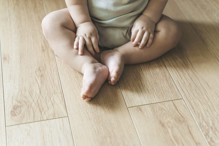 Family-safe luxury vinyl floor cleaning - clean enough for the baby